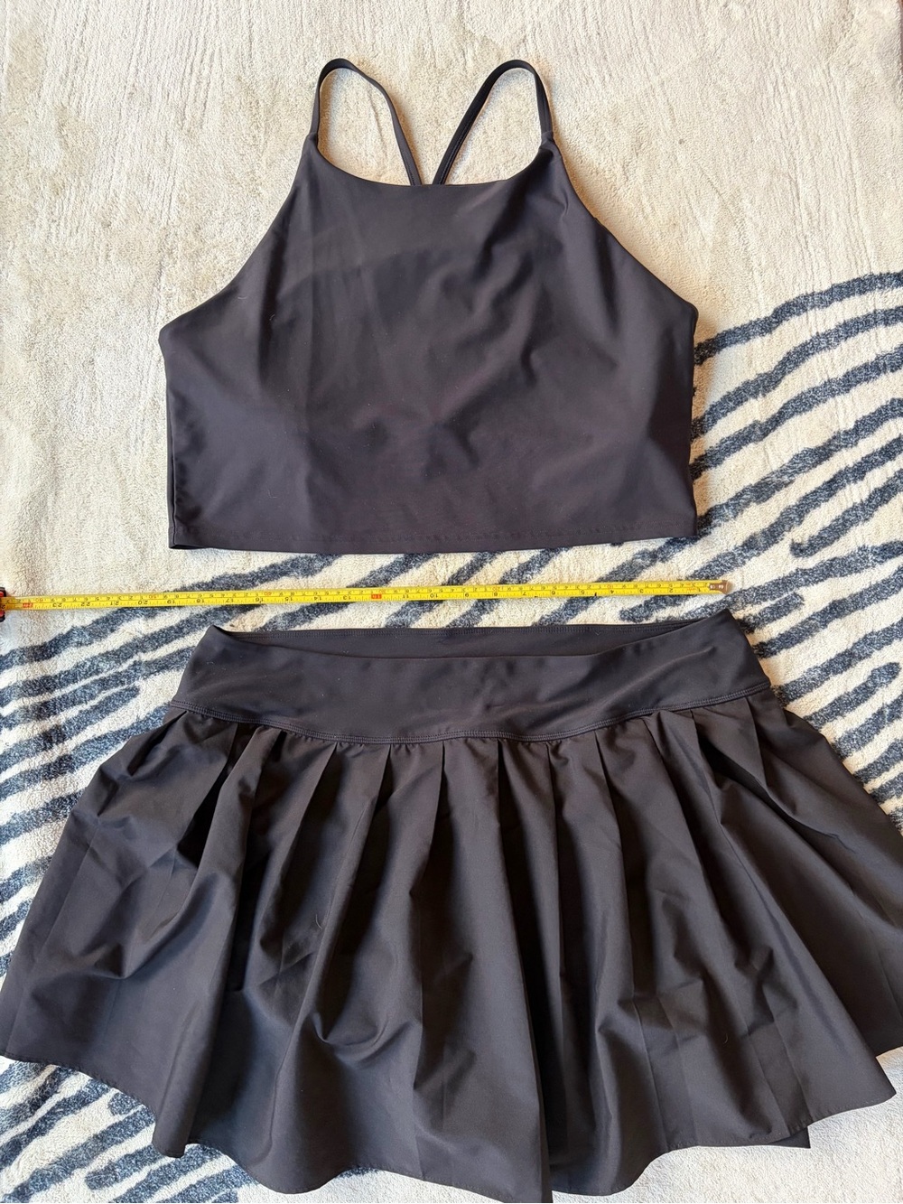 Old Navy Active Black Sports Bra & Tennis Skort Set XXL/2X